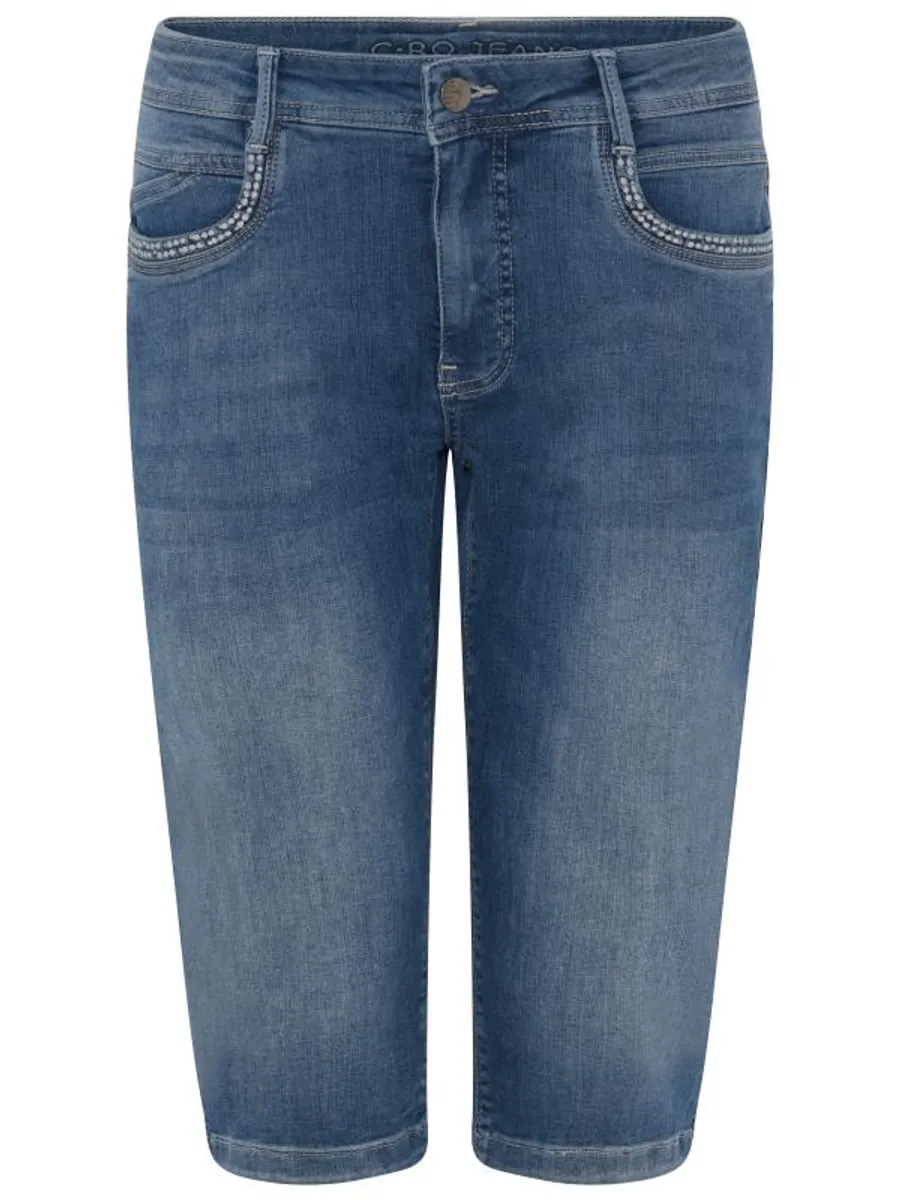 Cero Capri Jeans - Bottom Up - Blå med slid