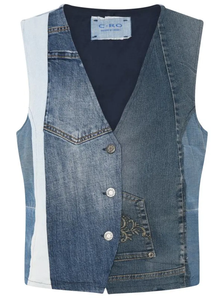 Cero Denim Vest - Patchwork