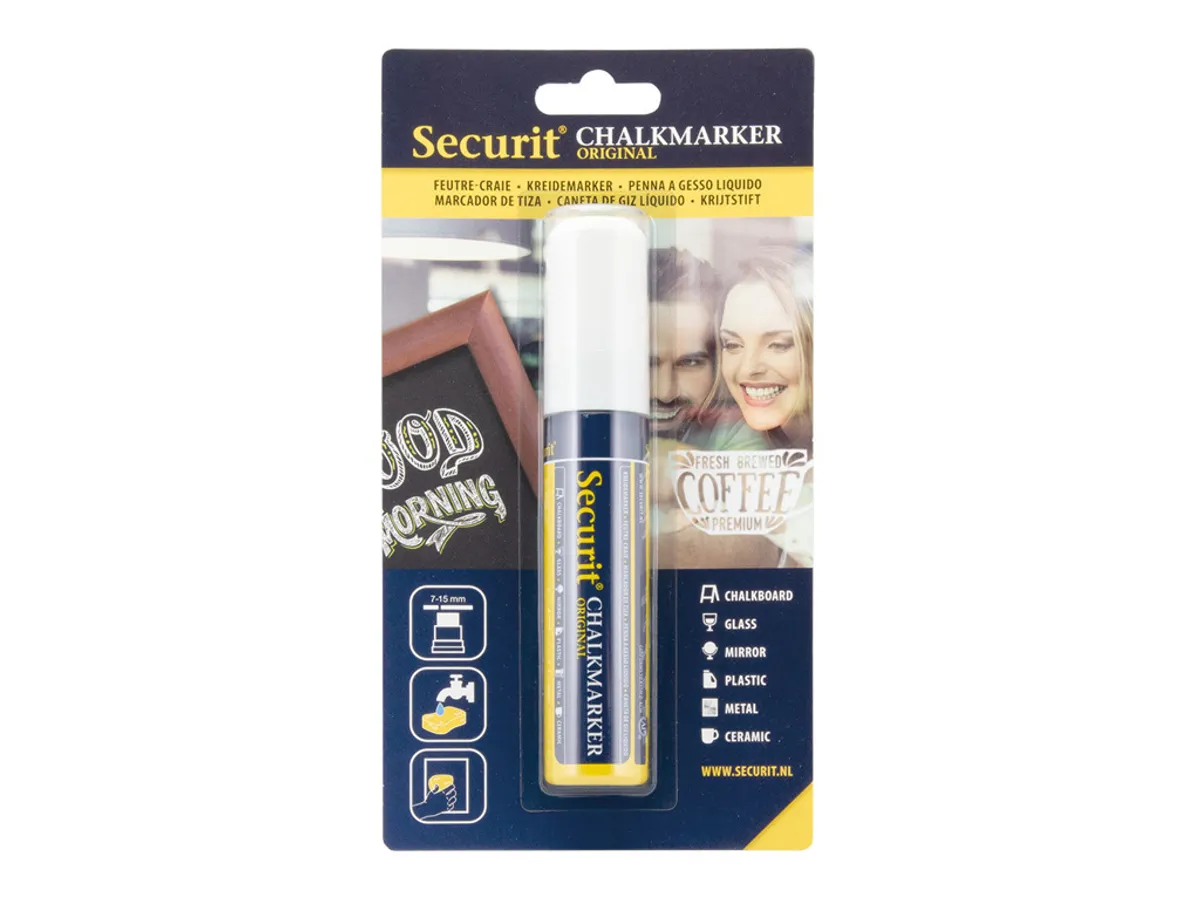 Chalkmarker Securit | Hvid | 7-15mm