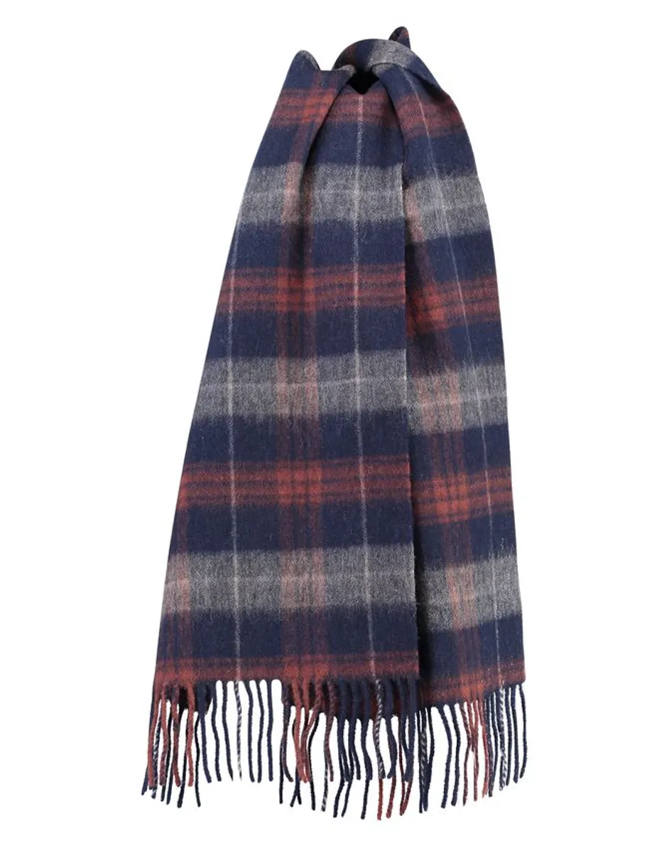 Checked wool scarf