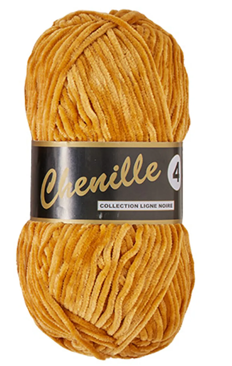 Chenille 4, karry gul, 50 g, nr. 350