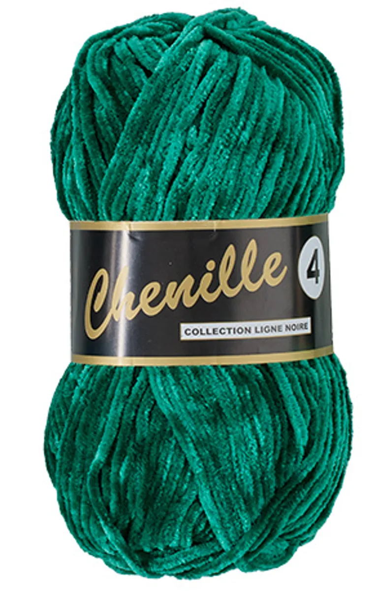 Chenille 4, mørk grøn, 50 g, nr. 72