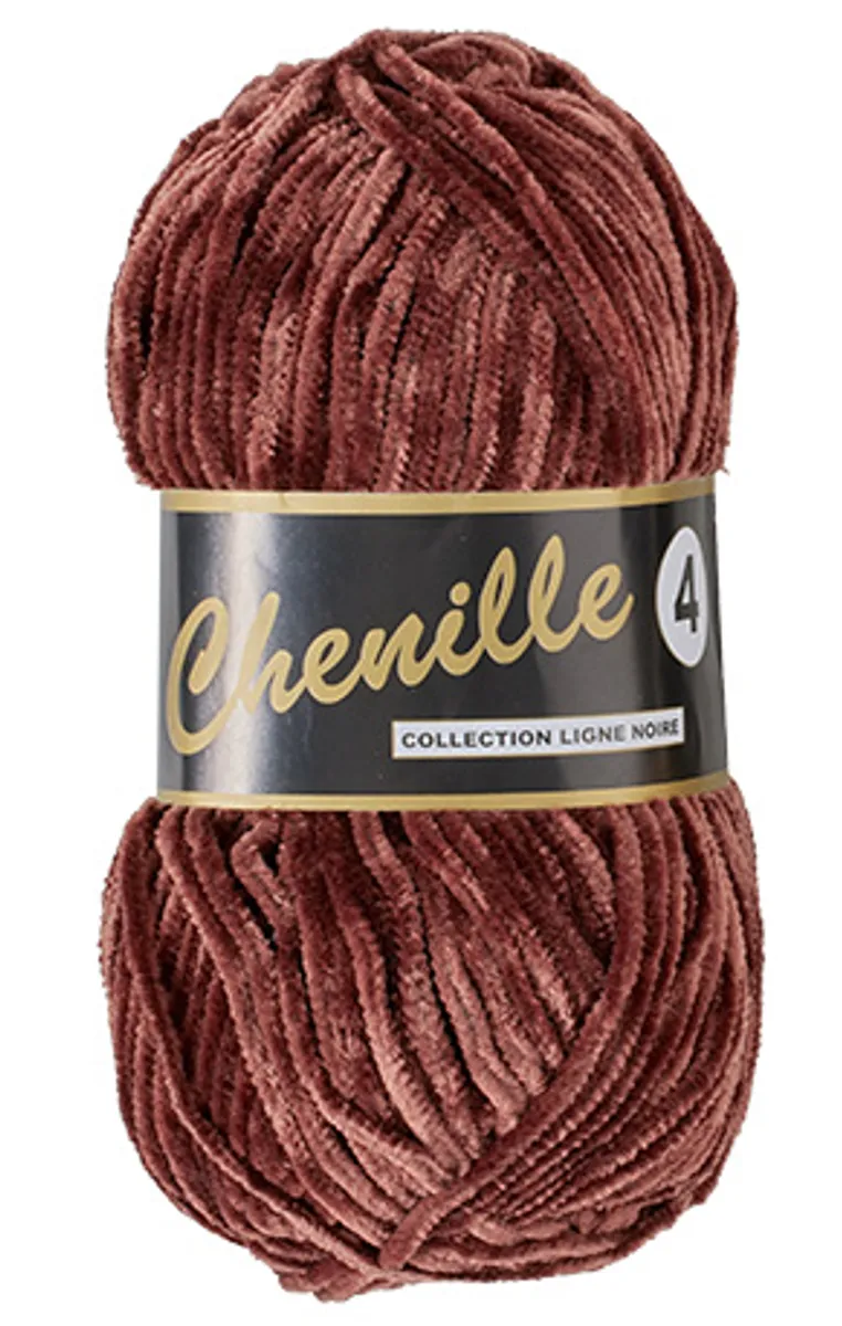 Chenille 4, mørkebrun, 50 g, nr. 110