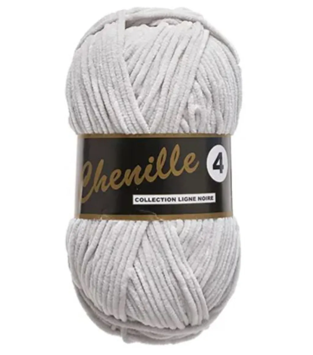 Chenille 4, perlegrå, 50 g, nr. 3