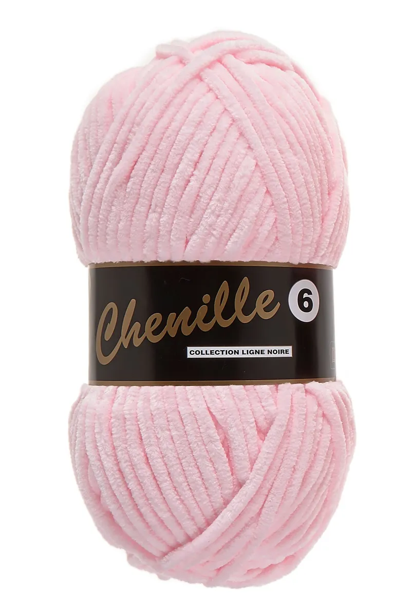 Chenille 6, baby lyserød, 100 g, nr. 710