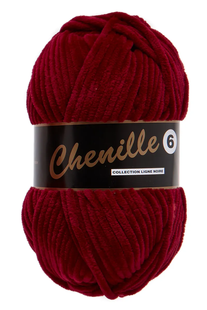 Chenille 6, kirsebær, 100 g, nr. 42