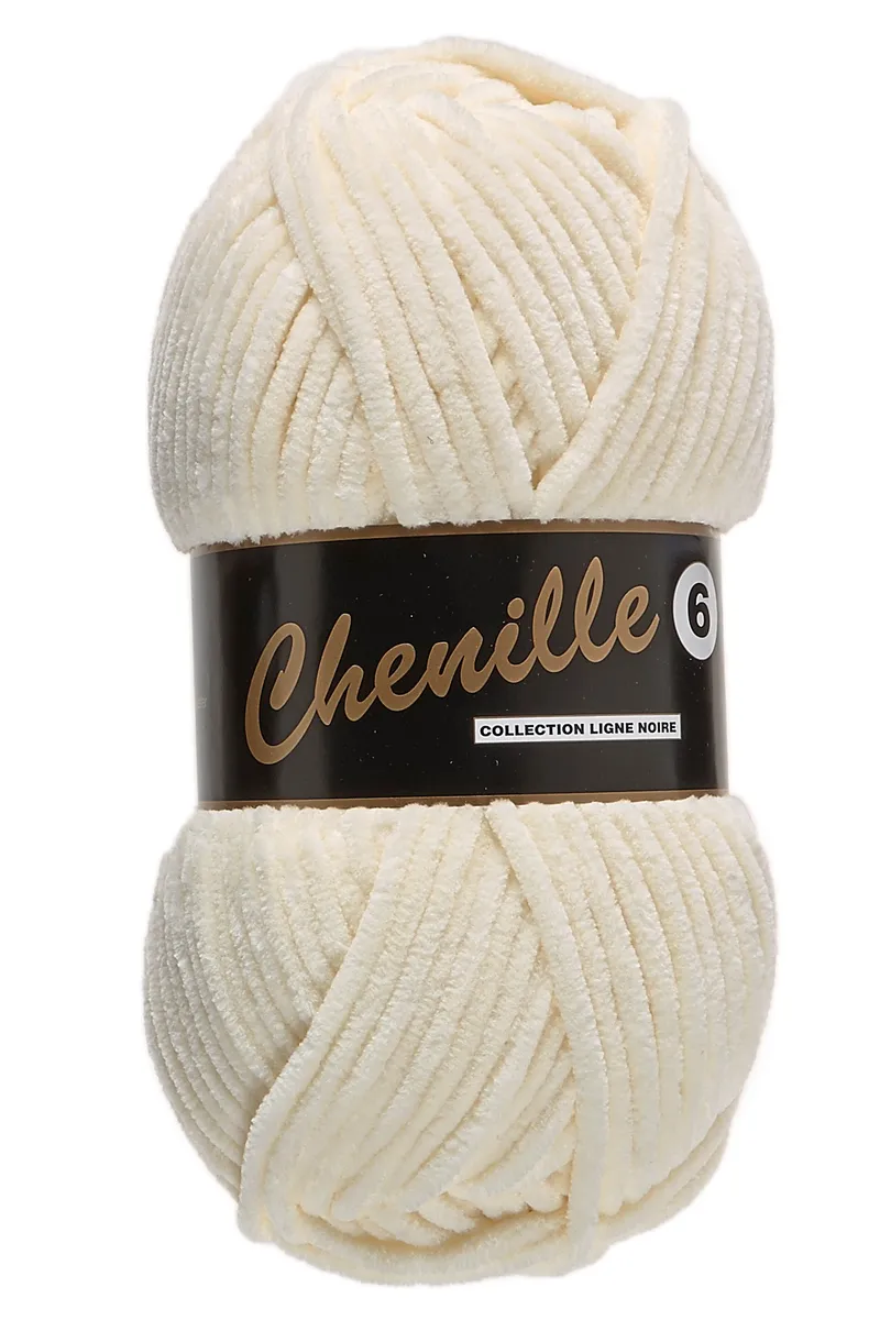 Chenille 6, råhvid, 100 g, nr. 16