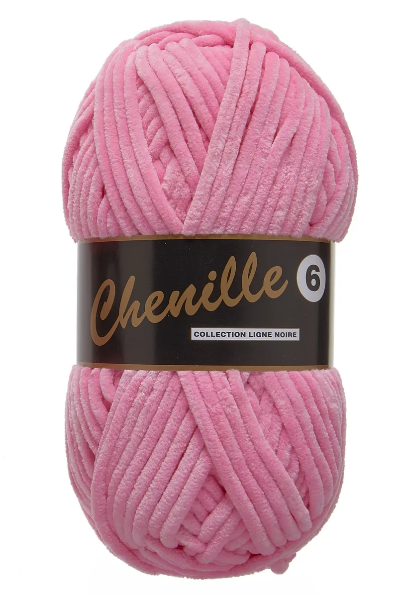 Chenille 6, sart rosa, 100 g, nr. 713