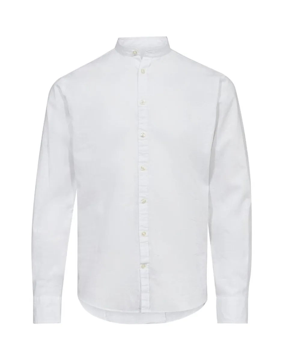 China collar linen l/s shirt