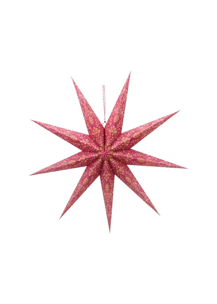 Christmas Star Paper Overall Print Red 110cm