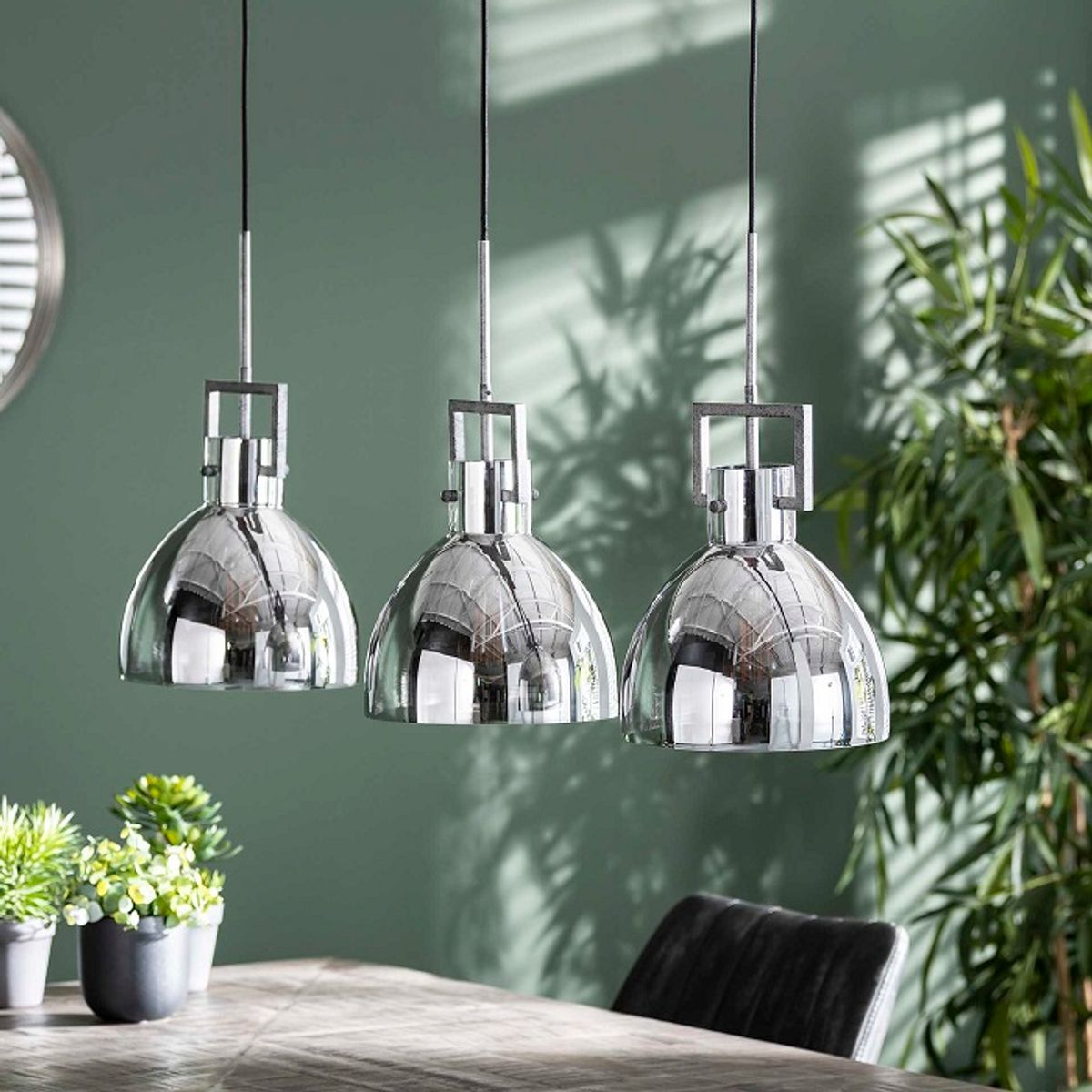 Chrome - Loftlampe i forkromet glas Levering med pære(r)