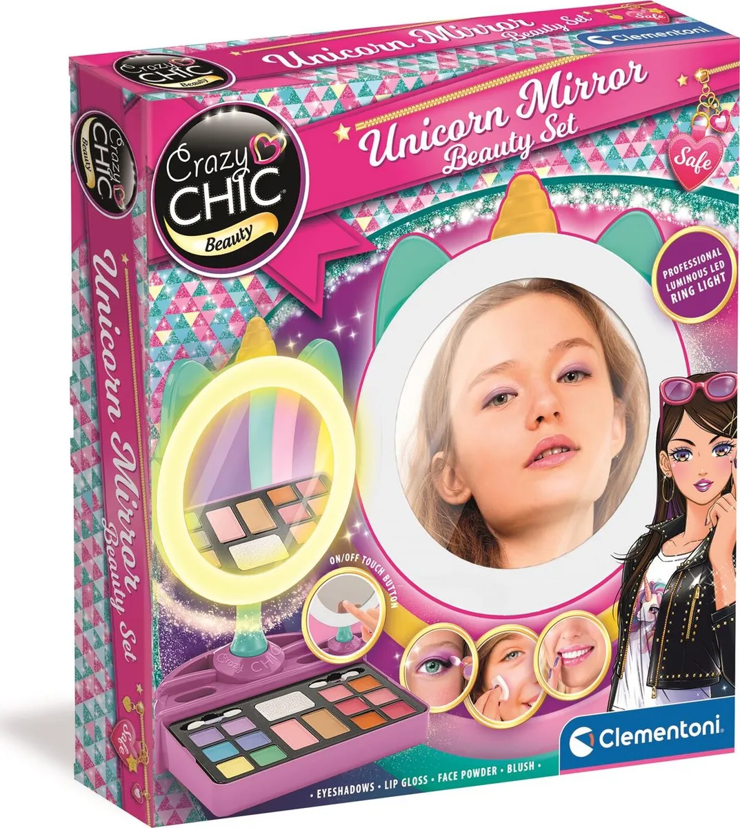 Clementoni - Crazy Chic - Makeup Sæt Til Børn - Enhjørning Spejl