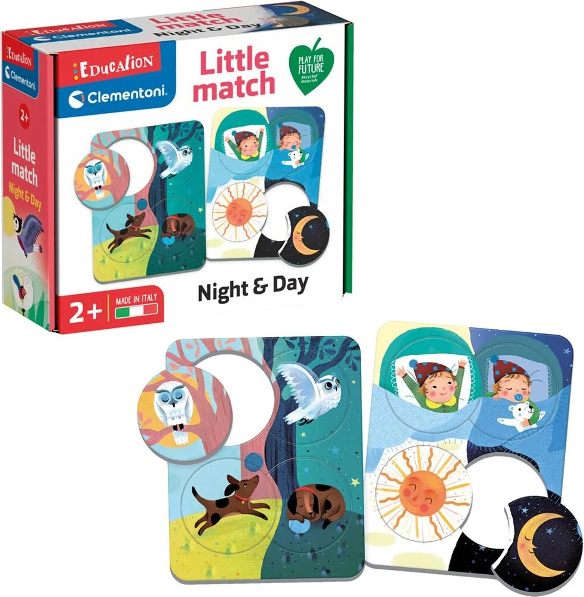 Clementoni Education - Little Match - Night & Day - 6 Mini Puslespil