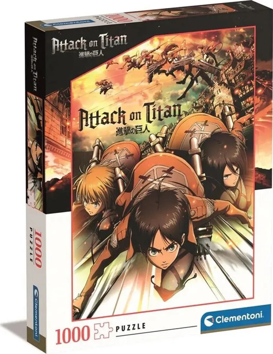 Clementoni Puslespil - Anime - Attack On Titan - 1000 Brikker