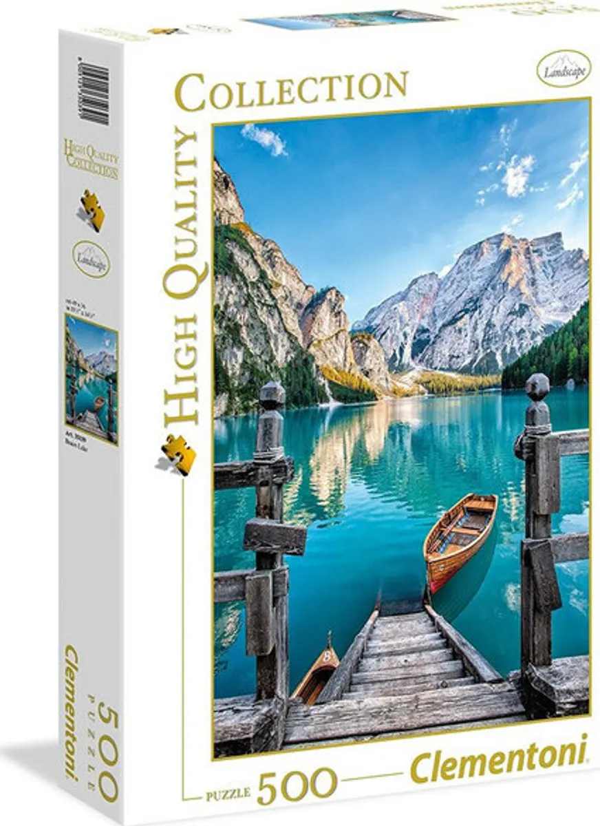 Clementoni Puslespil - Braies Lake - High Quality - 500 Brikker