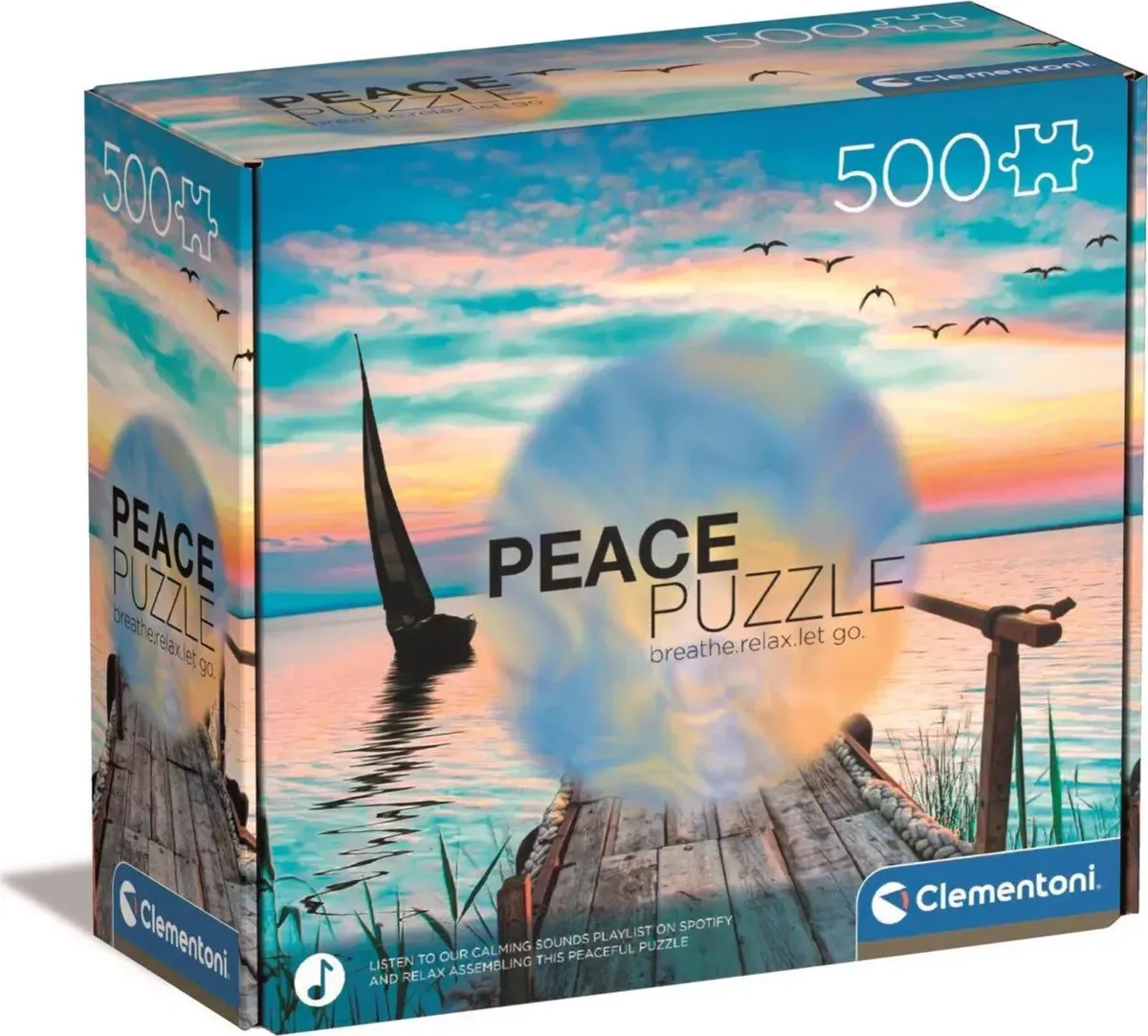 Clementoni Puslespil - Colorful Wind - Peace - 500 Brikker