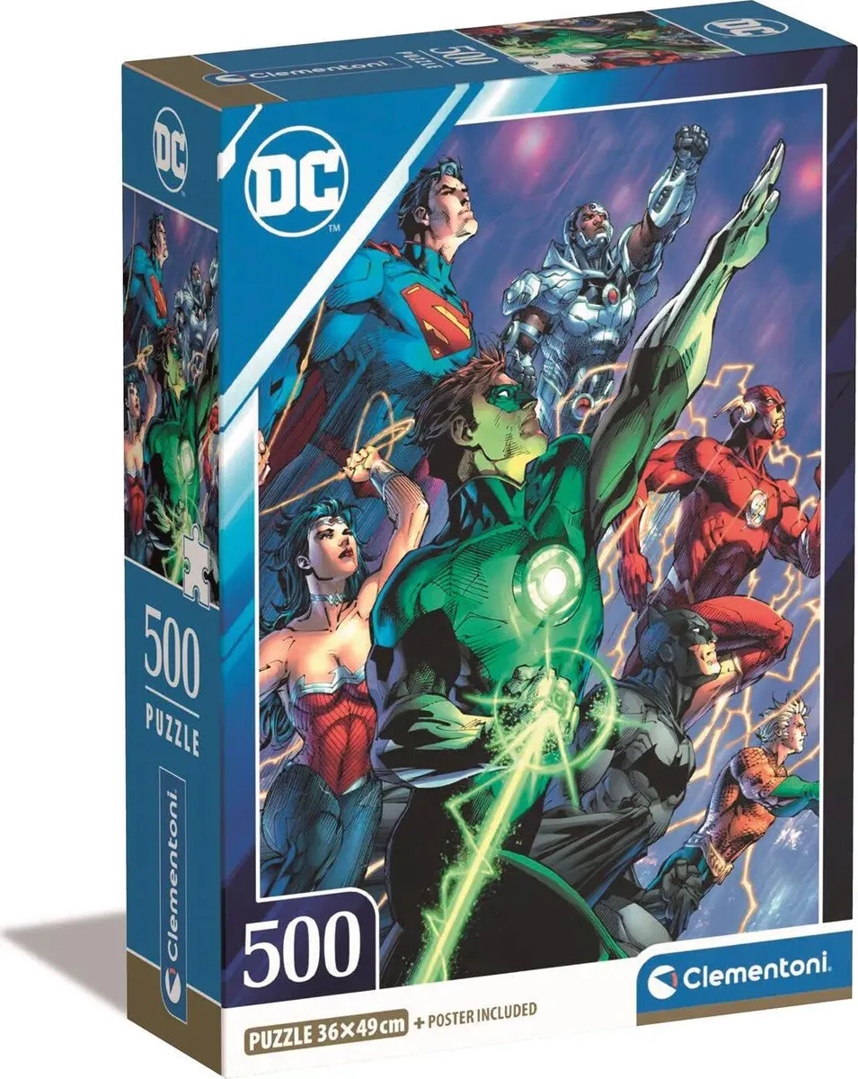 Clementoni Puslespil - Dc Comics Superhelte - 500 Brikker