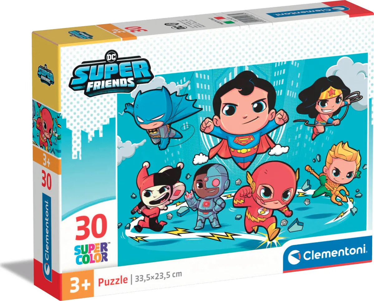 Clementoni Puslespil - Dc Super Friends - Super Color - 30 Brikker