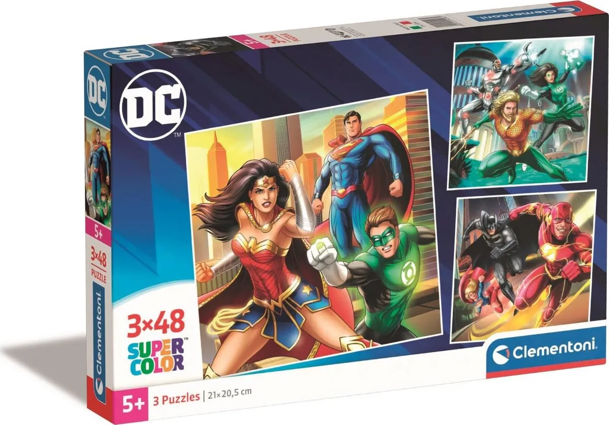 Clementoni Puslespil - Justice League - Dc Comics - 3x48 Brikker