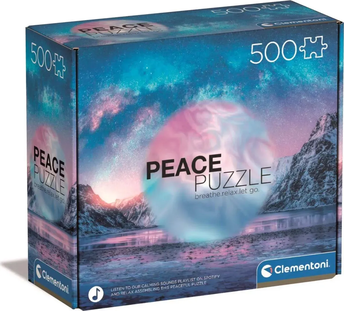 Clementoni Puslespil - Light Blue - Peace - 500 Brikker