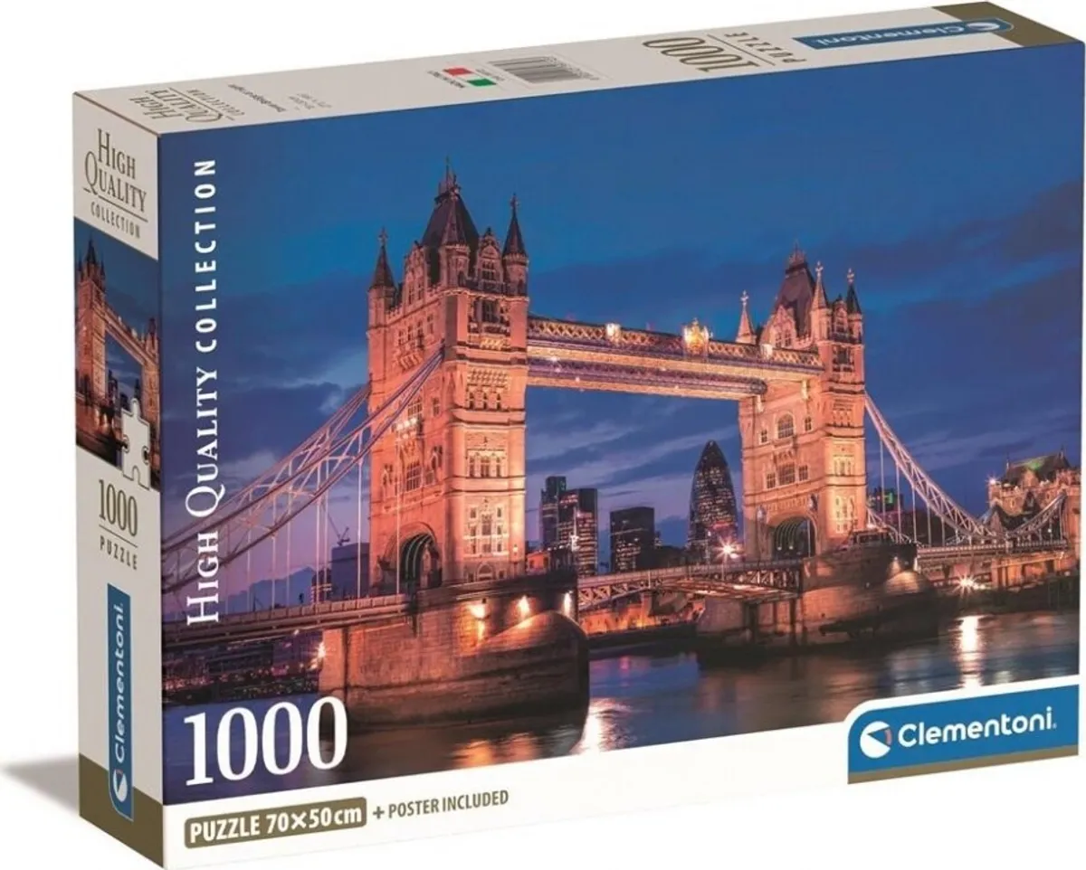 Clementoni Puslespil - London Tower Bridge - High Quality - 1000 Brikker