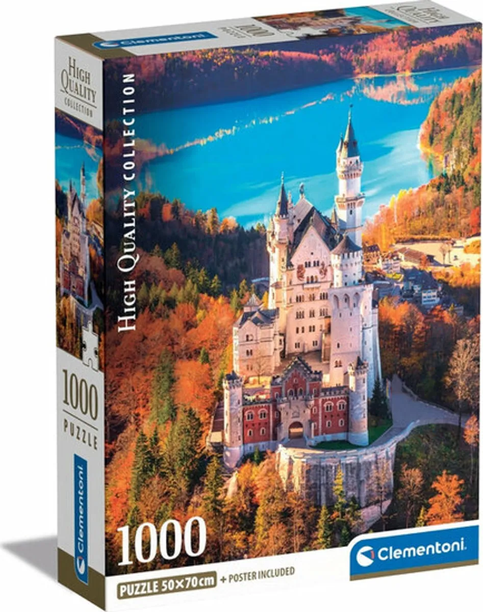 Clementoni Puslespil - Neuschwastein - High Quality - 1000 Brikker