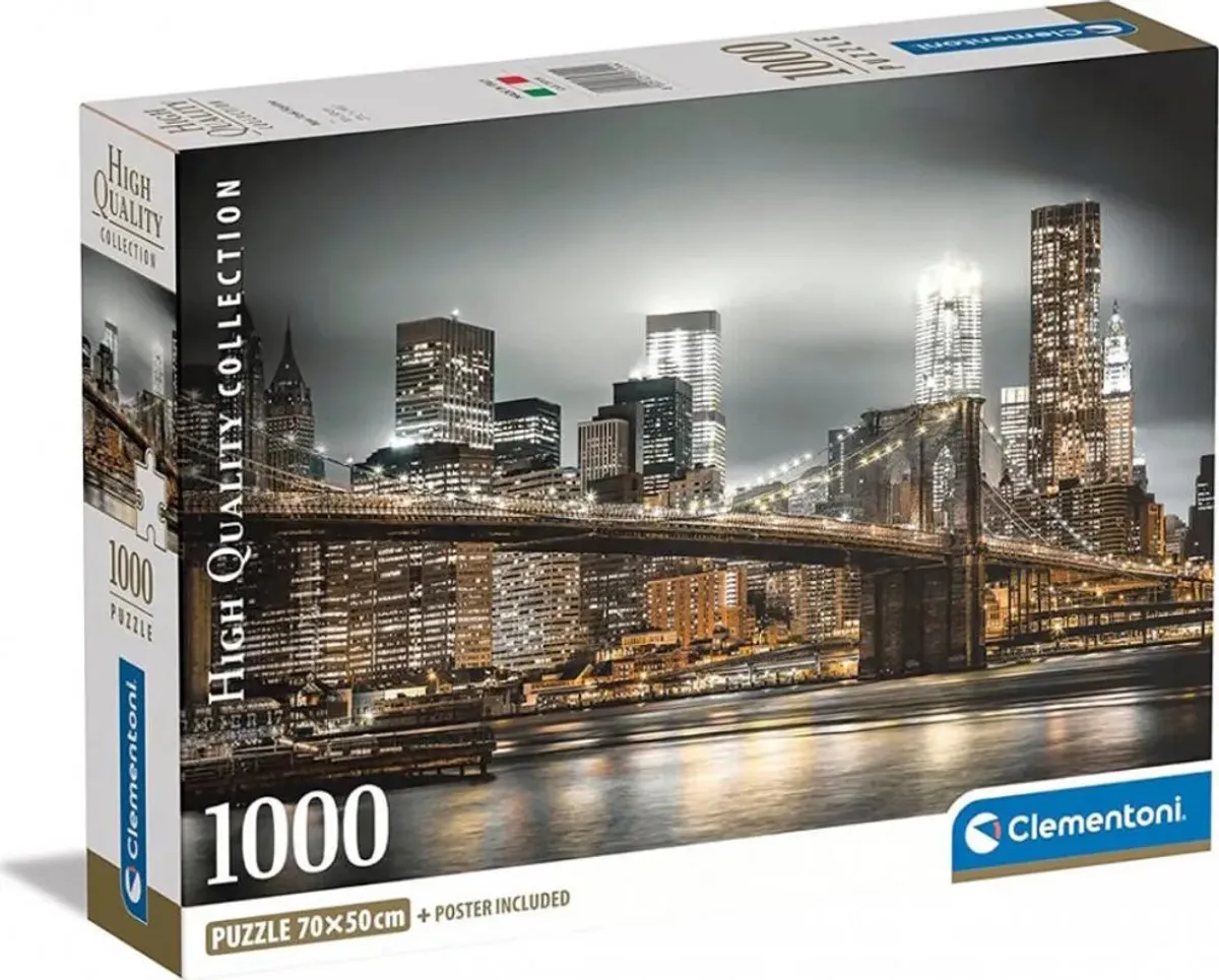 Clementoni Puslespil - New York - High Quality - 1000 Brikker