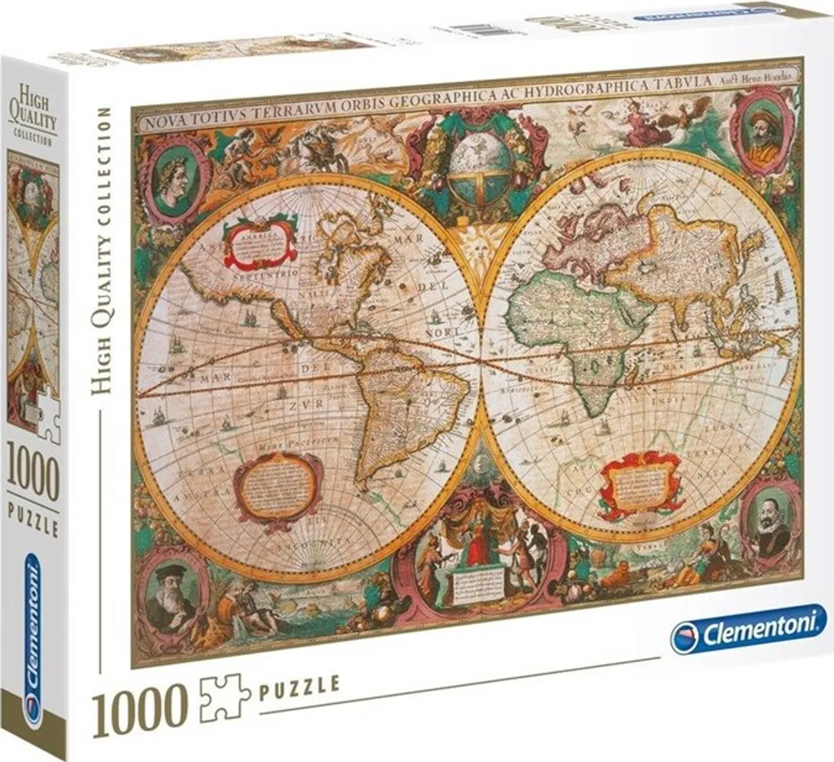 Clementoni Puslespil - Old Map - High Quality - 1000 Brikker