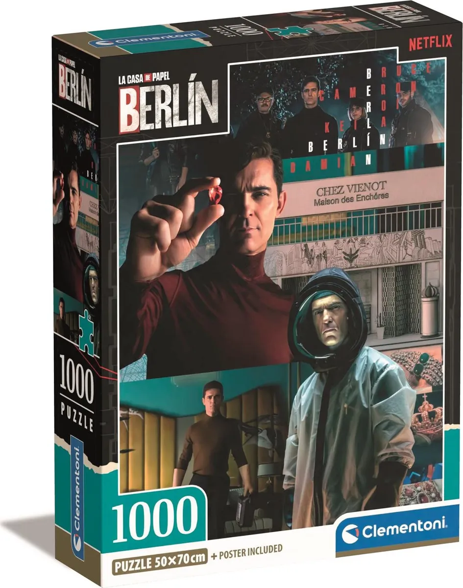 Clementoni Puslespil - Papirhuset Berlin - Netflix - 1000 Brikker