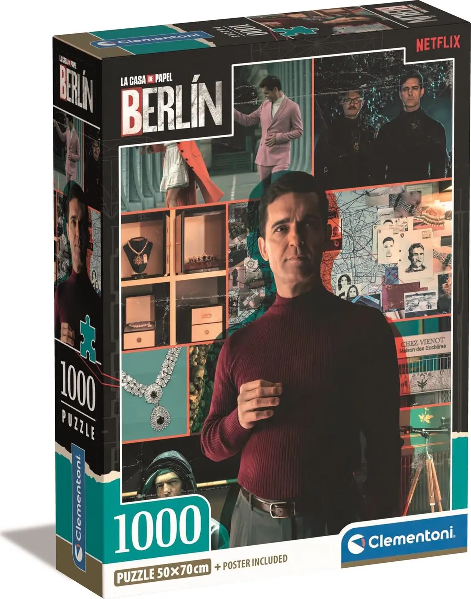 Clementoni Puslespil - Papirhuset Berlin - Netflix - 1000 Brikker