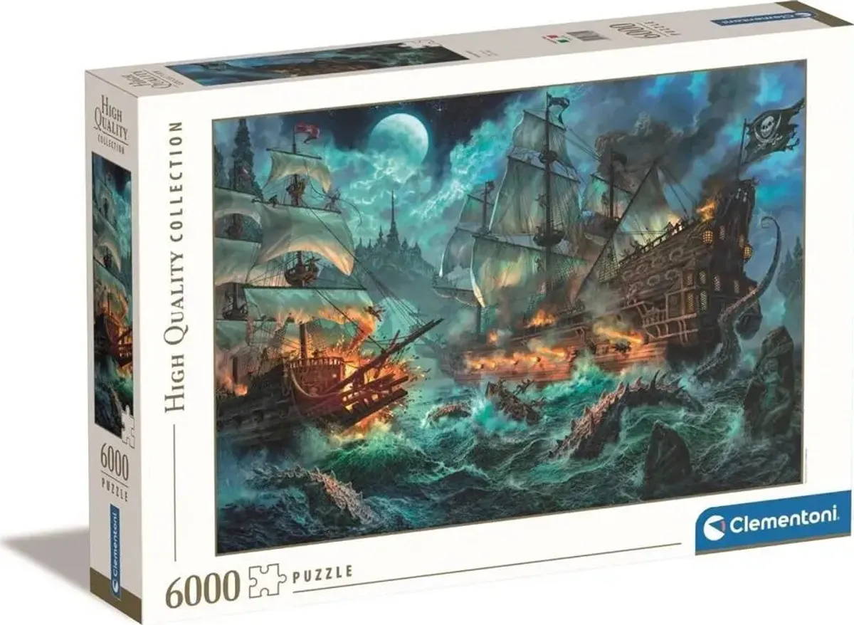 Clementoni Puslespil - Pirates Battle - High Quality - 6000 Brikker