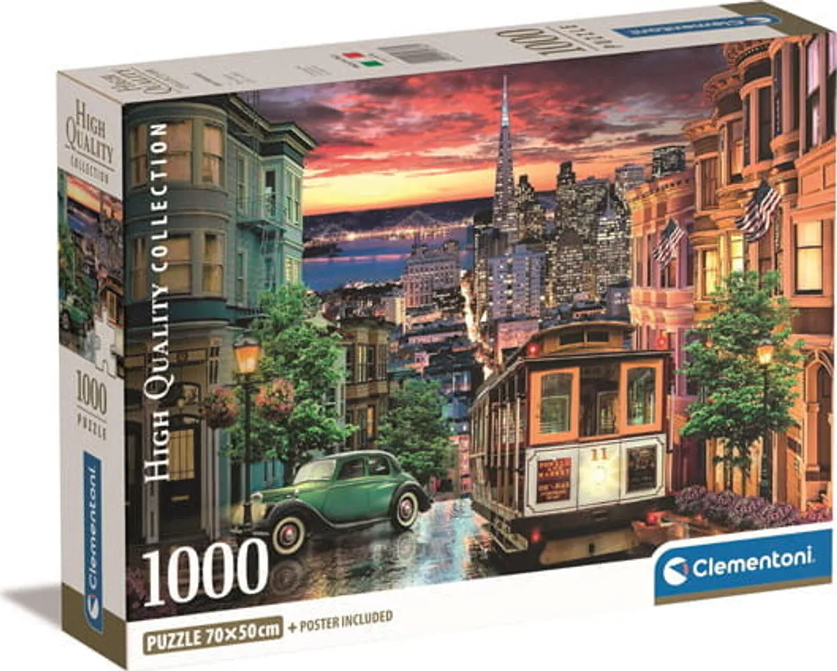 Clementoni Puslespil - San Francisco - High Quality - 1000 Brikker