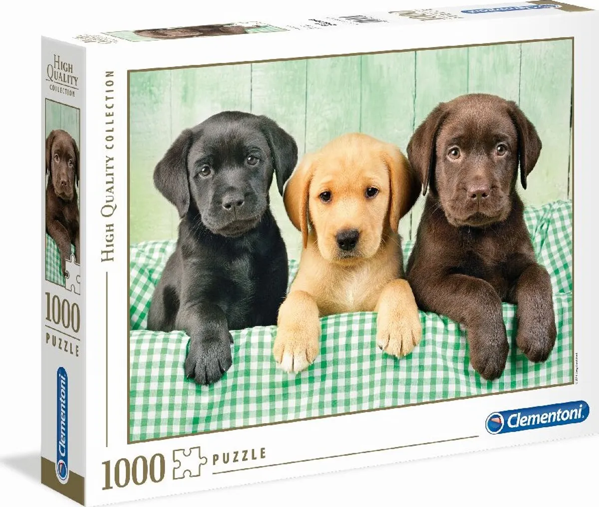 Clementoni Puslespil - Tre Labradorhvalpe - High Quality - 1000 Brikker