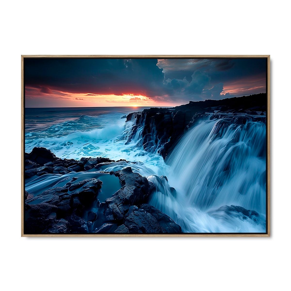 Cliffside Cascade - 60x80 cm. - Ege ramme