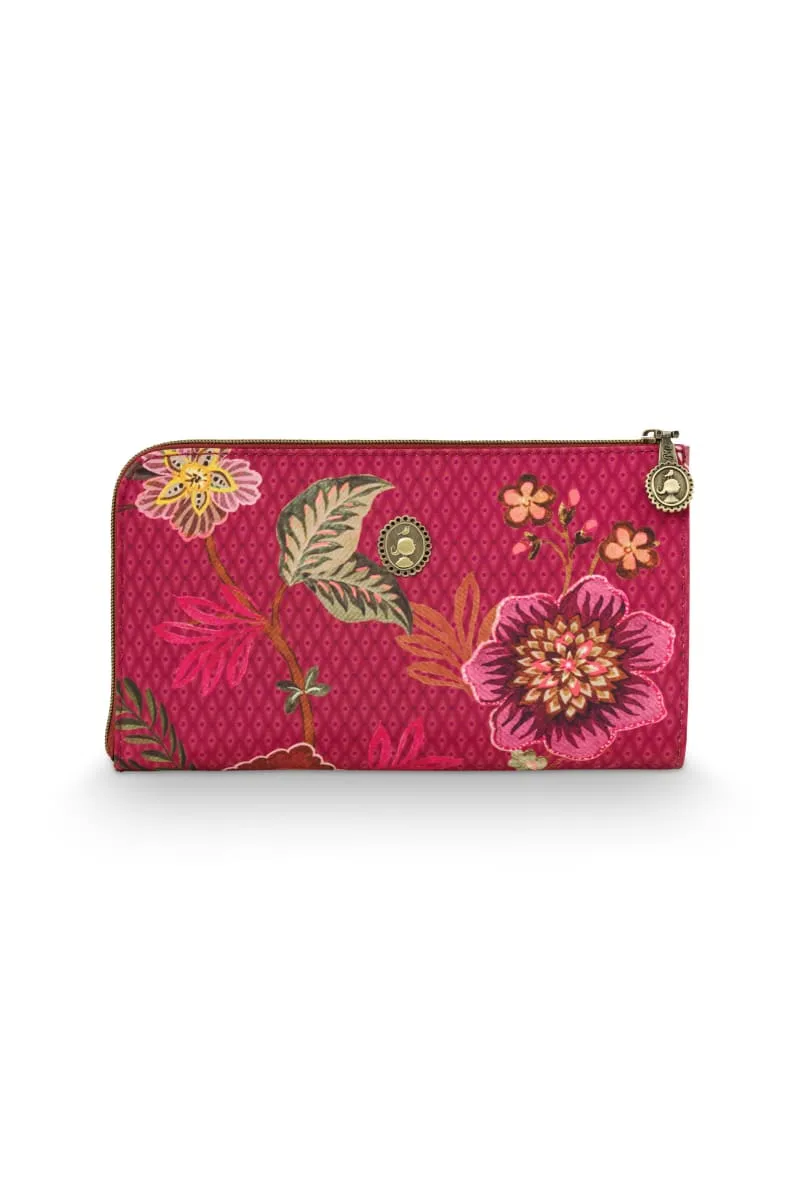 Cloe Cosmetic Zipper Pouch Cece Fiore Red 21x3.5x12.5cm