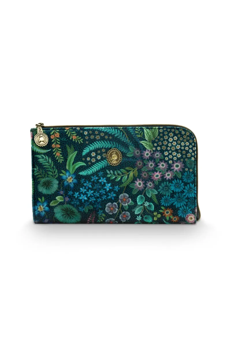 Cloe Cosmetic Zipper Pouch Querida Velvet Dark Blue 21x3.5x12.5cm