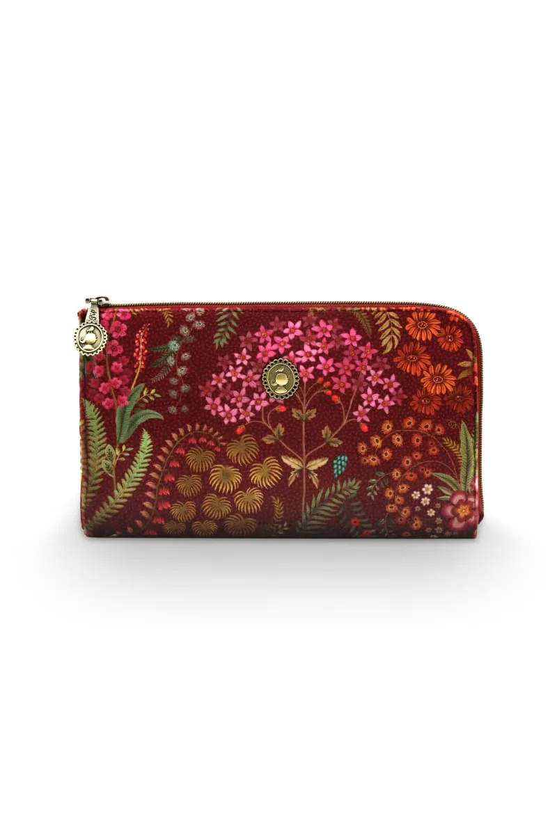 Cloe Cosmetic Zipper Pouch Querida Velvet Red 21x3.5x12.5cm