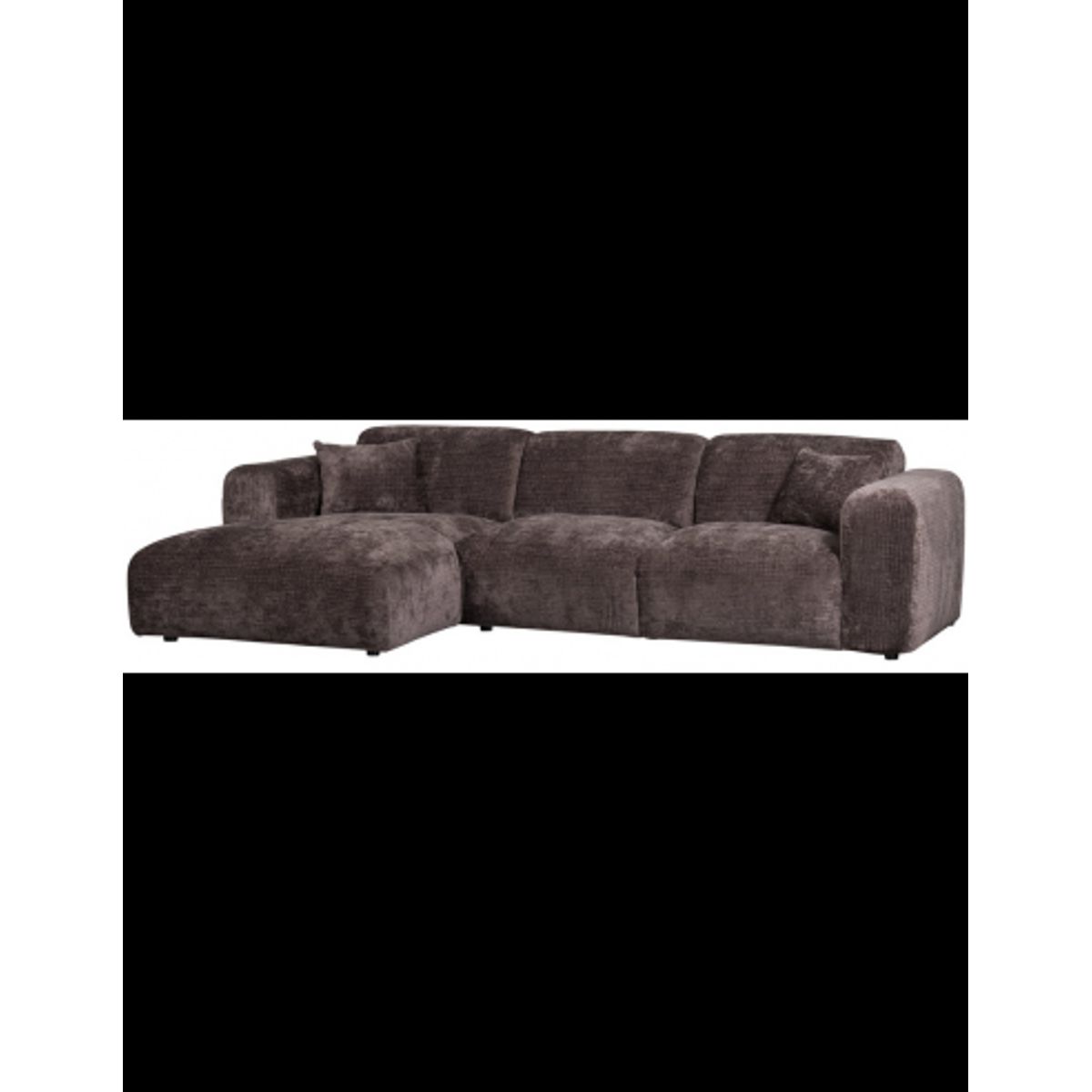 CLOUD Venstrevendt Chaiselongsofa i chenille 280 x 165 cm - Varm brun