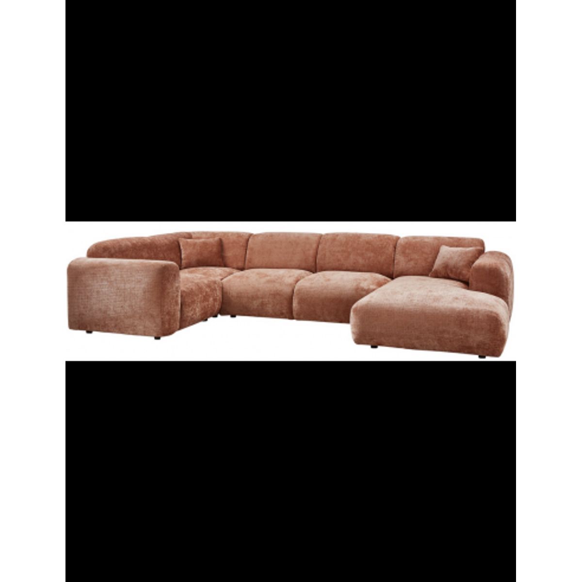 CLOUD Venstrevendt U-sofa i chenille 345 x 198 cm - Terracotta