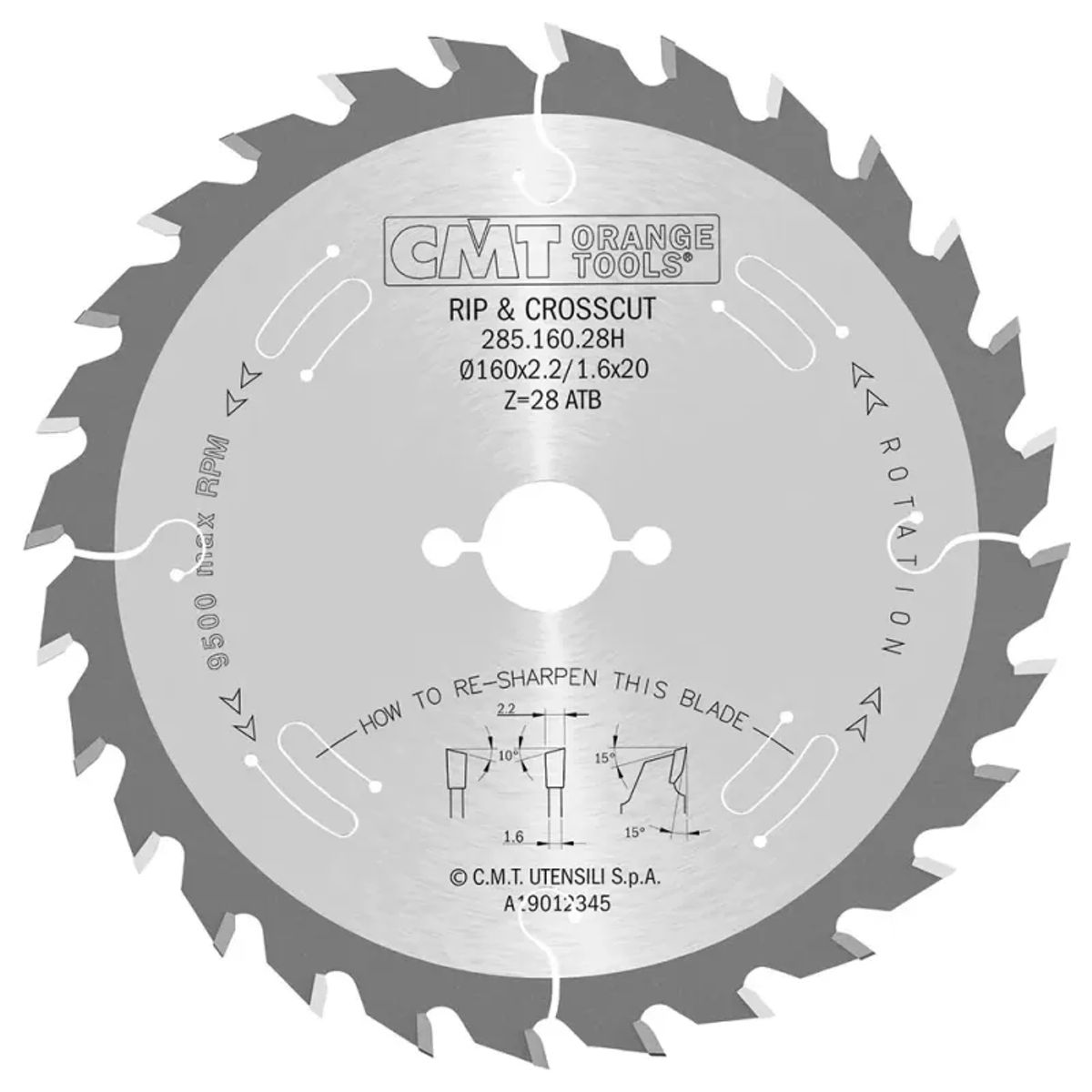 CMT Klinge 160x2,2x20 Z28 W - 285.160.28H