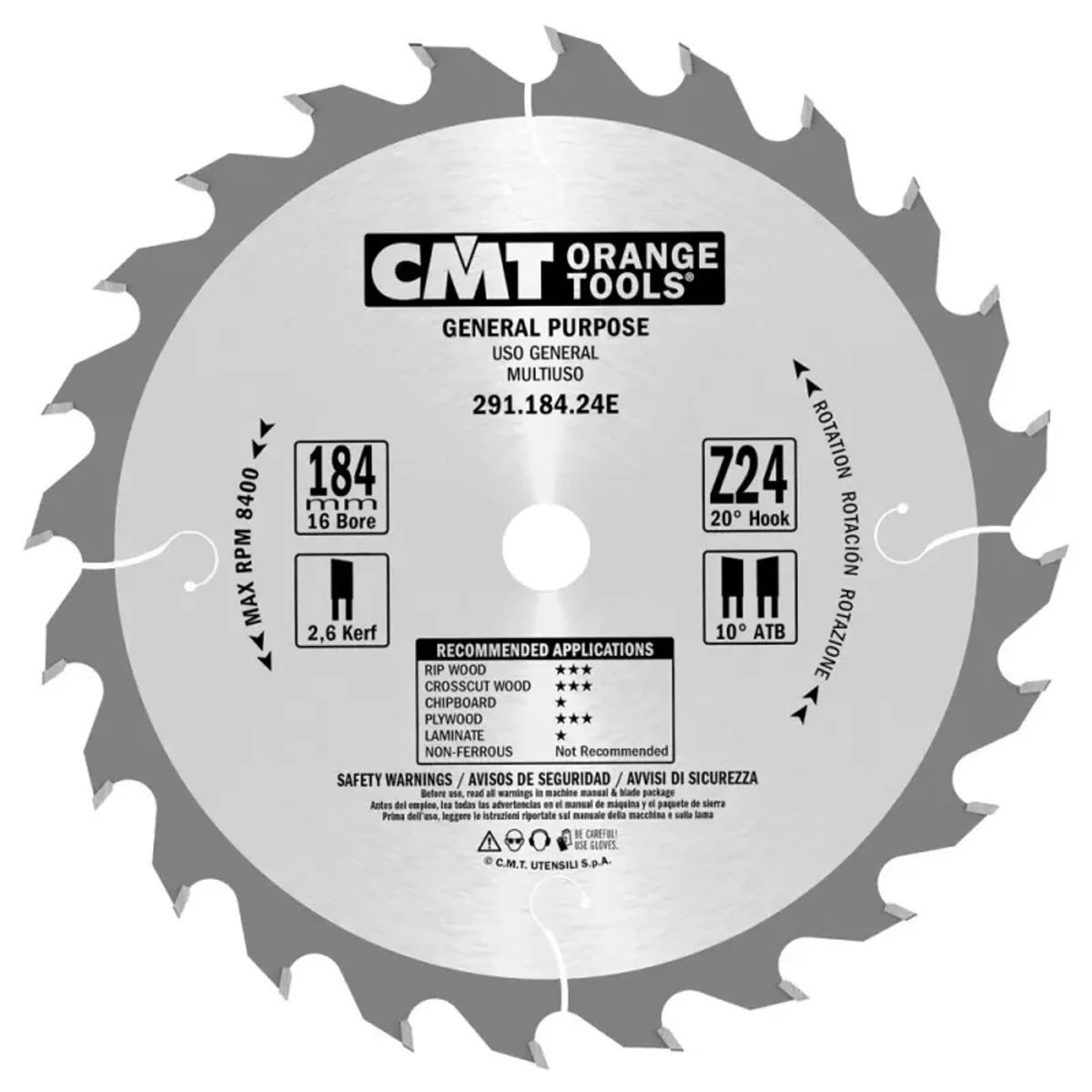 CMT Klinge 184x2,6x16 Z24 W - 291.184.24E