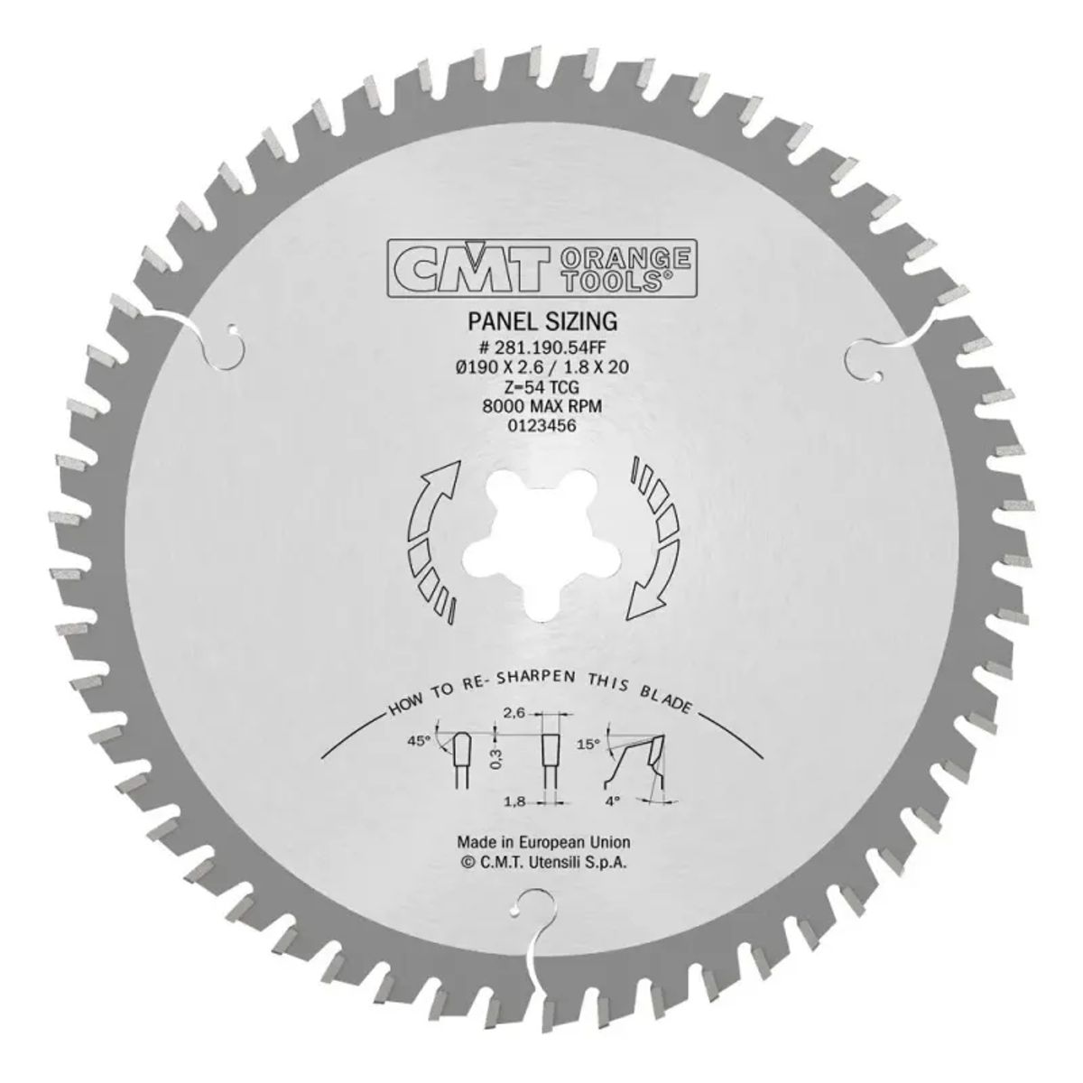 CMT Klinge 190x2,6xFF Z54 TF - 281.190.54FF