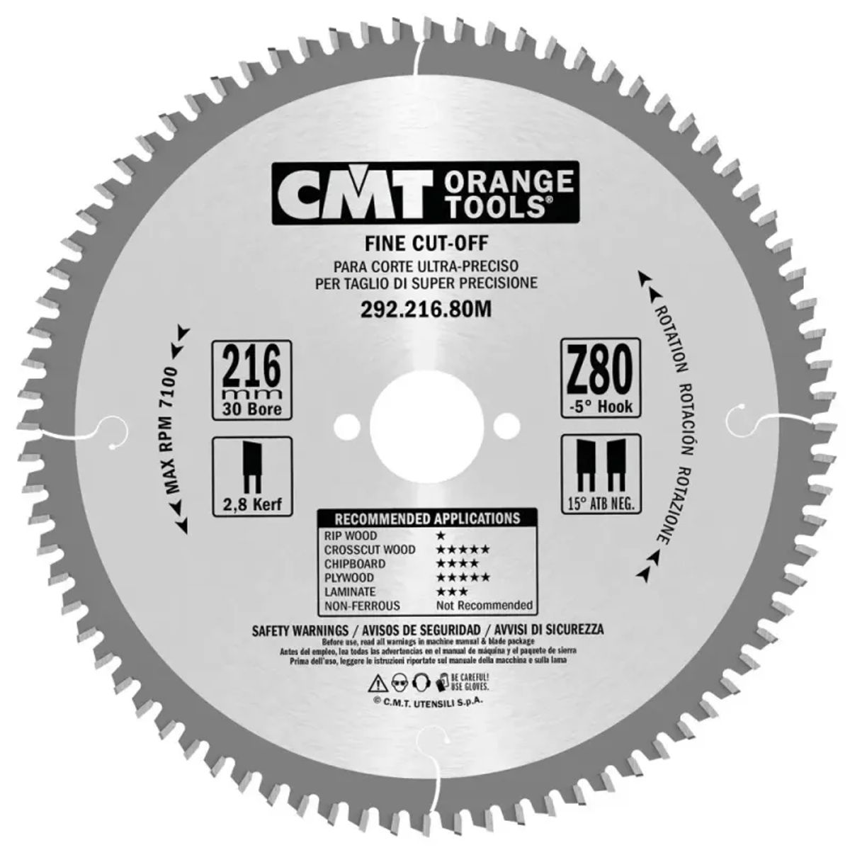 CMT Klinge 216x2,8x30 Z64 W NEG - 292.216.64M