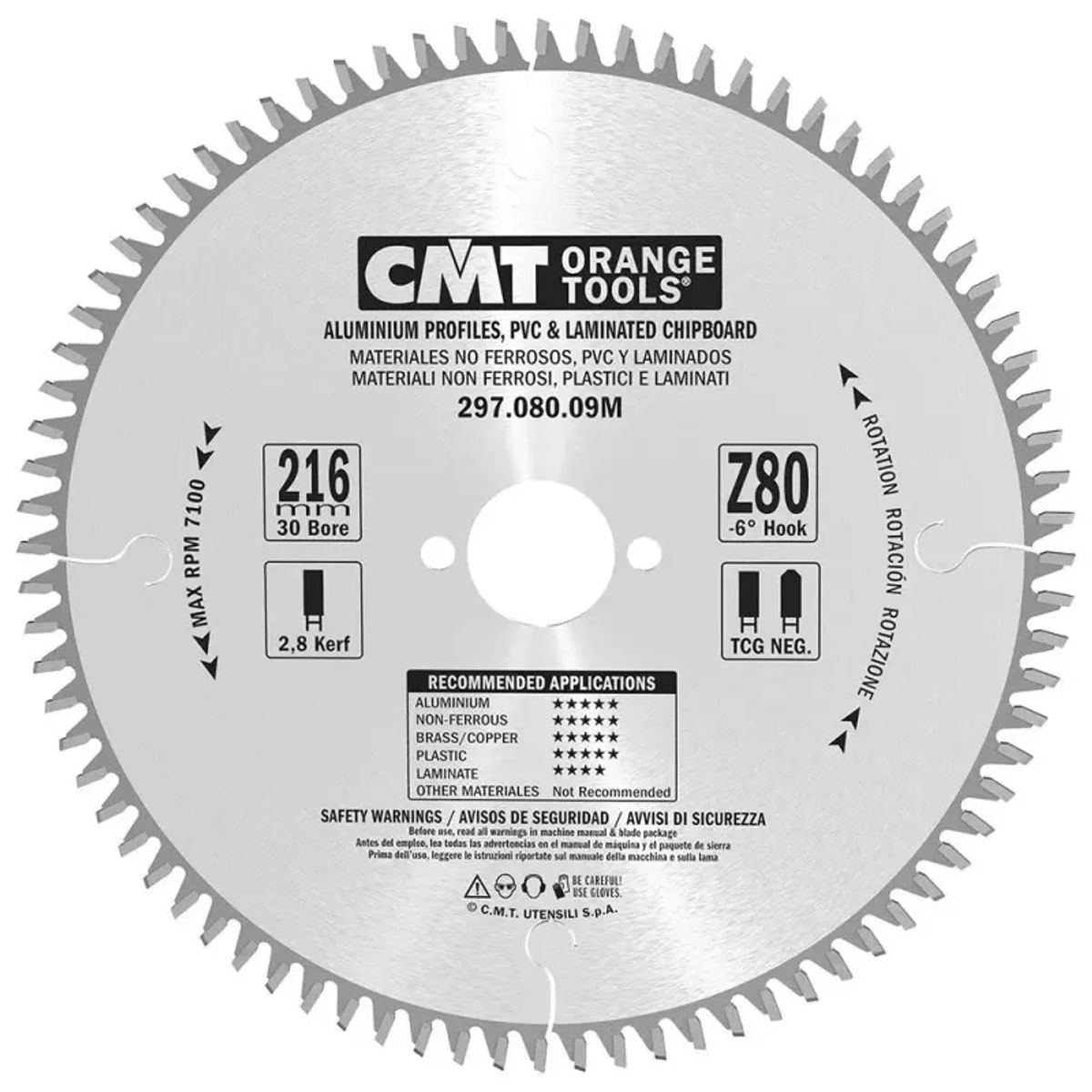 CMT Klinge 216x2,8x30 Z80 NE NEG - 297.080.09M