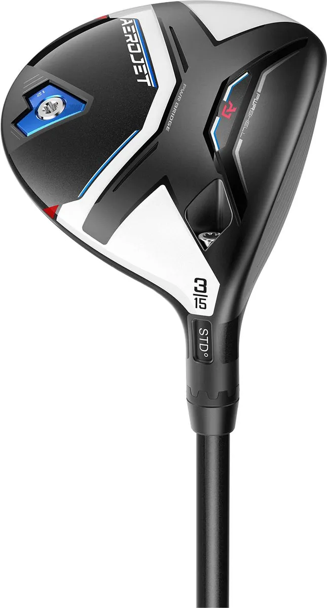 Cobra Aerojet Herre Fairwaykølle - Sort - Hånd: Højre - Loft: 18.0° (5 Kølle) - Skaft: Mitsubishi Chemical Kai´li Blue 60, Stiff Flex, Grafit