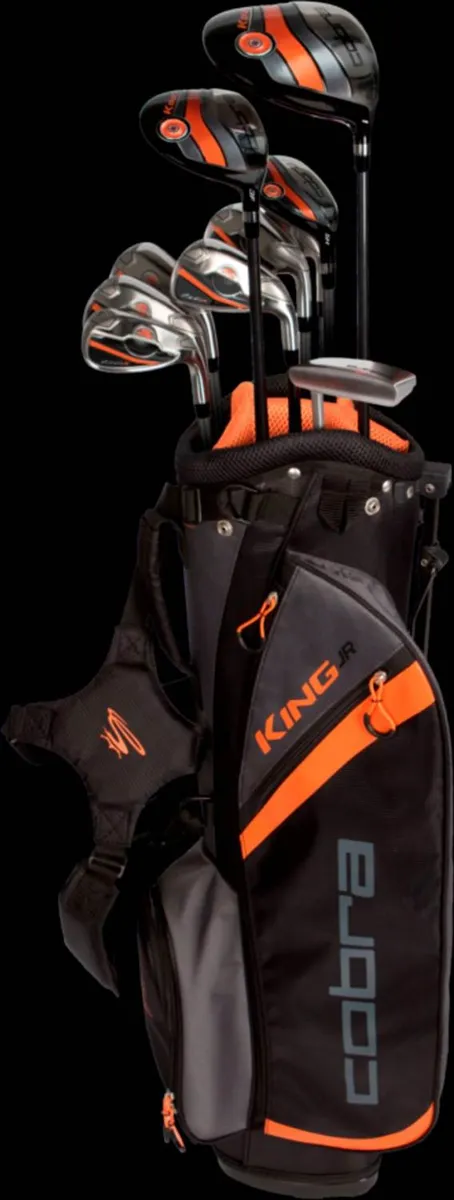 Cobra King Box Set 10-12 År Junior Golfsæt - Black/Orange/Grey - Hånd: Venstre - Indhold: DR, FW, 6H, 7-9, SW, Putter (7 Dele) - Skaft: Cobra Standard, Junior Flex, Grafit