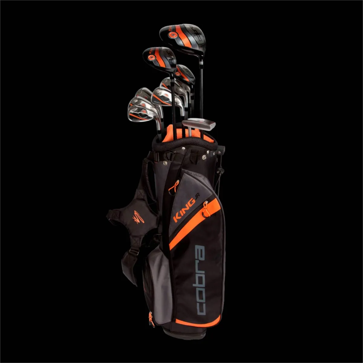 Cobra King Box Set 13-15 År Junior Golfsæt - Black/Orange/Grey - Hånd: Højre - Indhold: DR, FW, 5H, 6-9, PW, SW, Putter (10 Dele) - Skaft: Cobra Standard, Junior Flex, Grafit