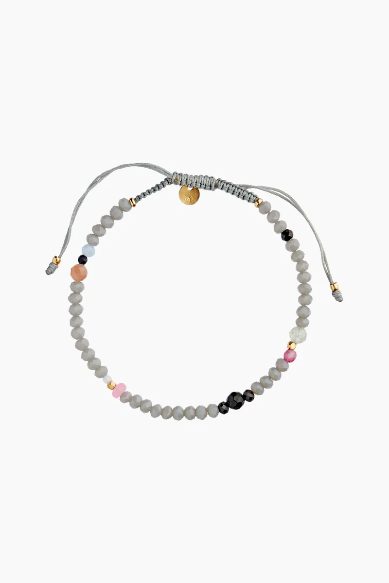 Color Crush Bracelet New York Mix And Grey Ribbon - Stine A - Grå One Size