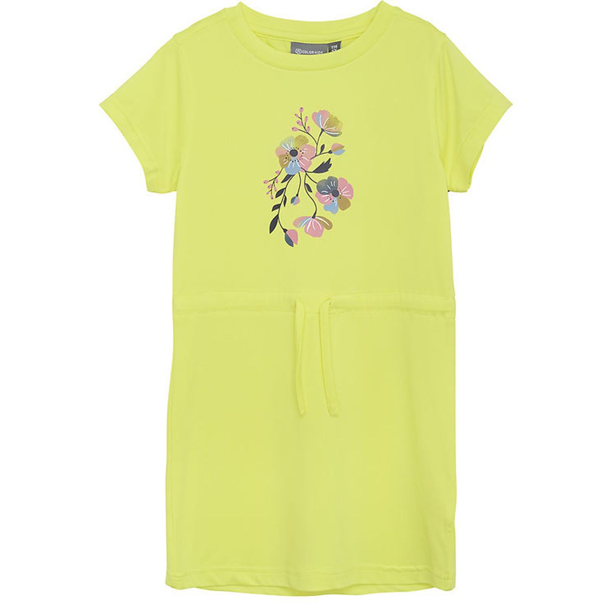 Color Kids Kjole - Polyester - Limelight m. Blomster