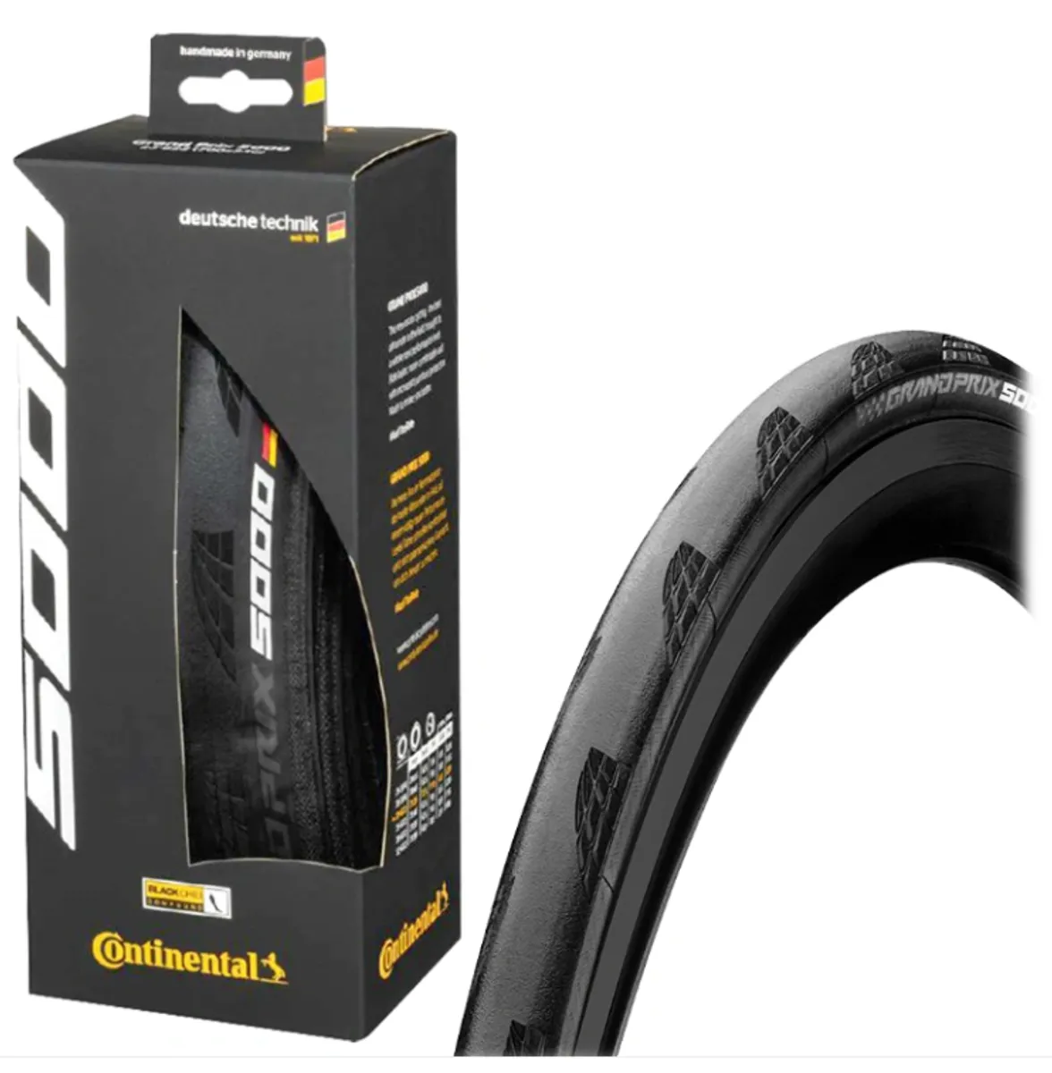 Continental Grand Prix 5000 Folding Racerdæk 700x23c/25c/28c/30c/32c - Sort